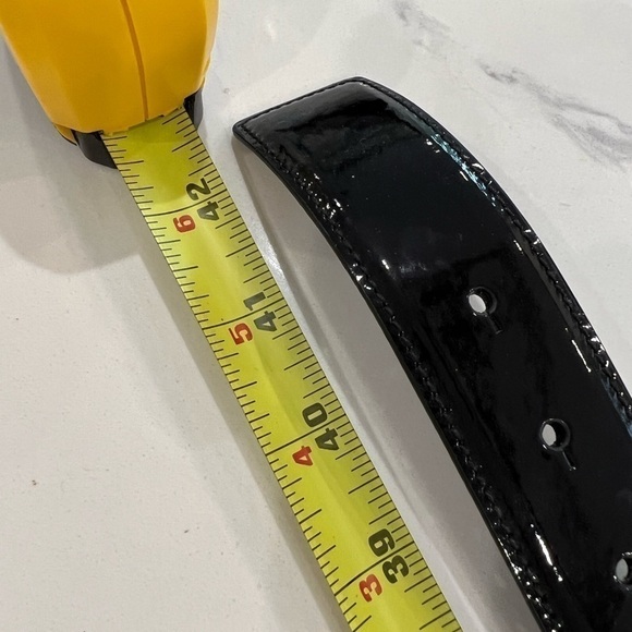 Salvatore FERRAGAMO BLACK/brown patent leather double box belt 95cm - Picture 12 of 12